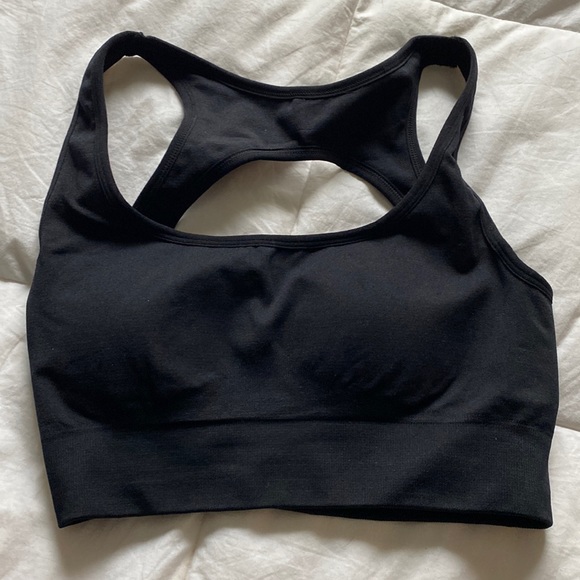 NVGTV ECLIPSE SPORTS BRA BLACK SEAMLESS CUTOUT - Picture 1 of 5